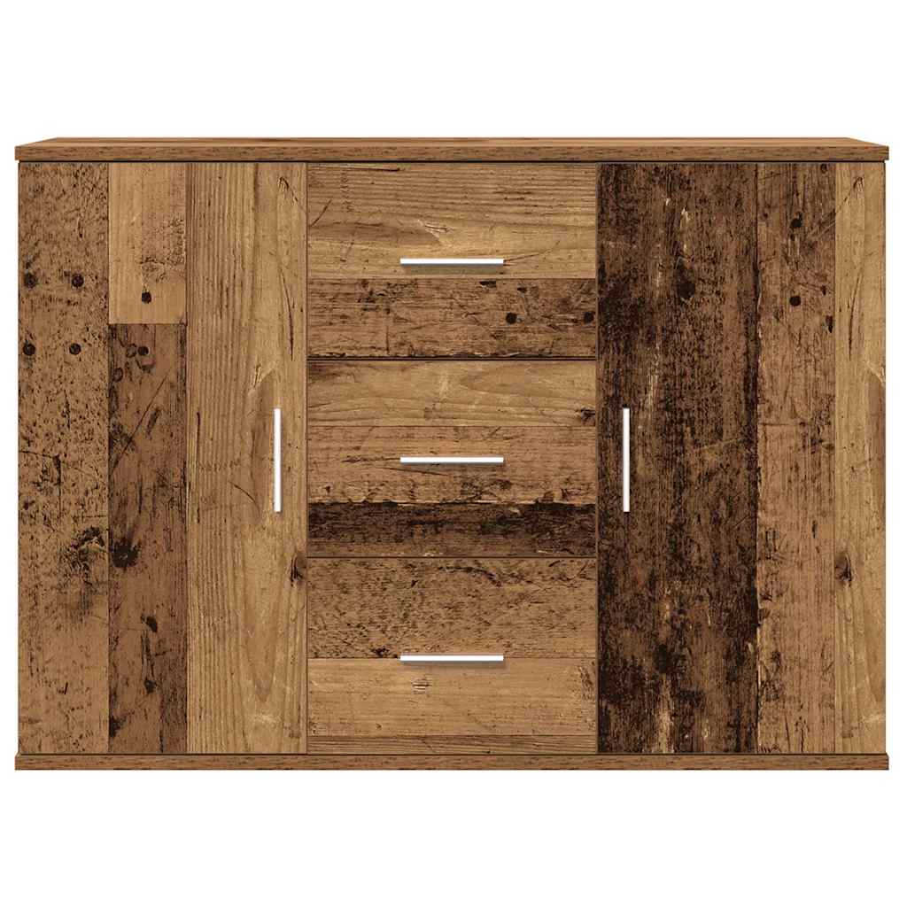 Dressoir 90x29,5x65 cm bewerkt hout oud houtkleurig