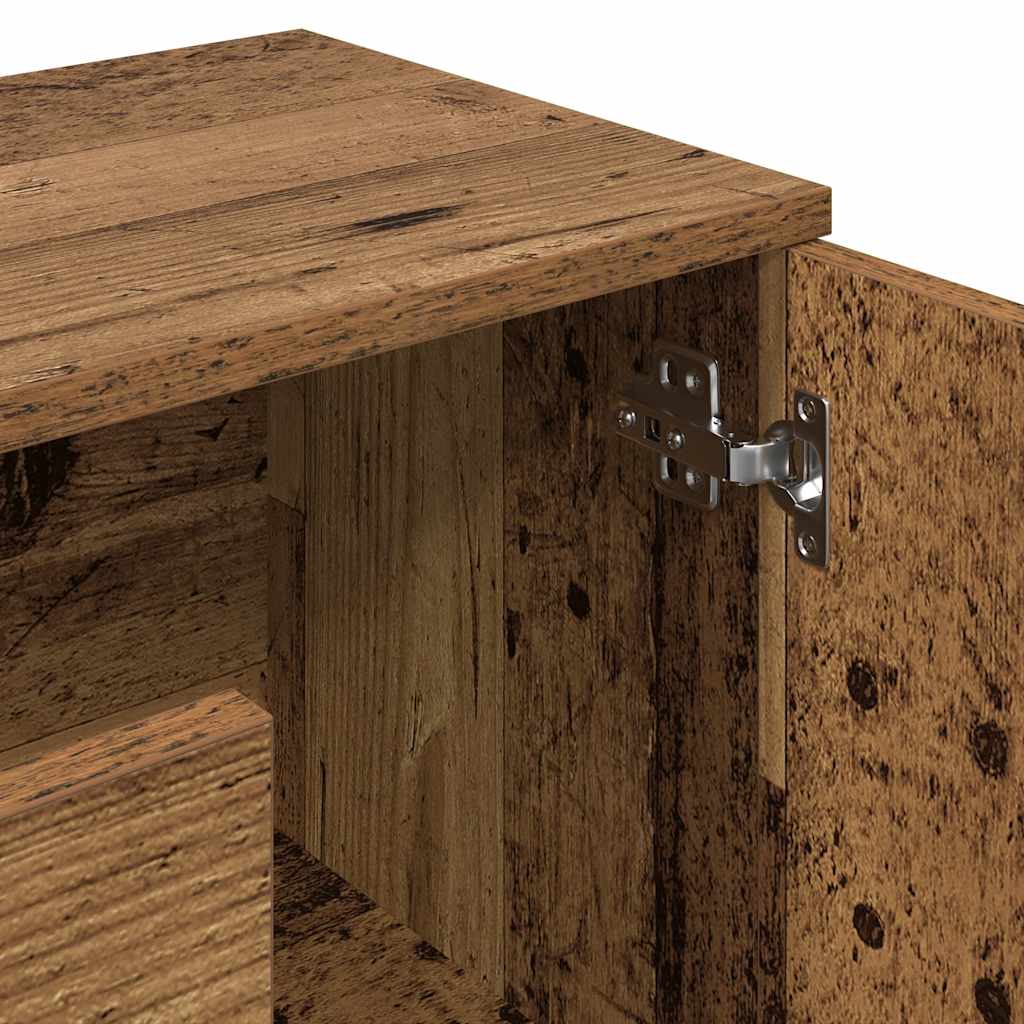 Dressoir 90x29,5x65 cm bewerkt hout oud houtkleurig