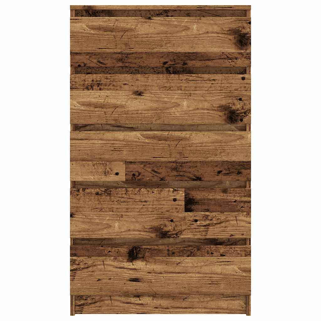 Ladekast 60x36x103 cm bewerkt hout oud houtkleurig