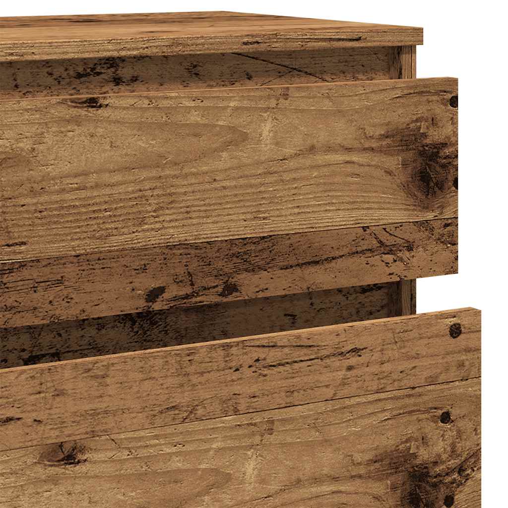 Ladekast 60x36x103 cm bewerkt hout oud houtkleurig