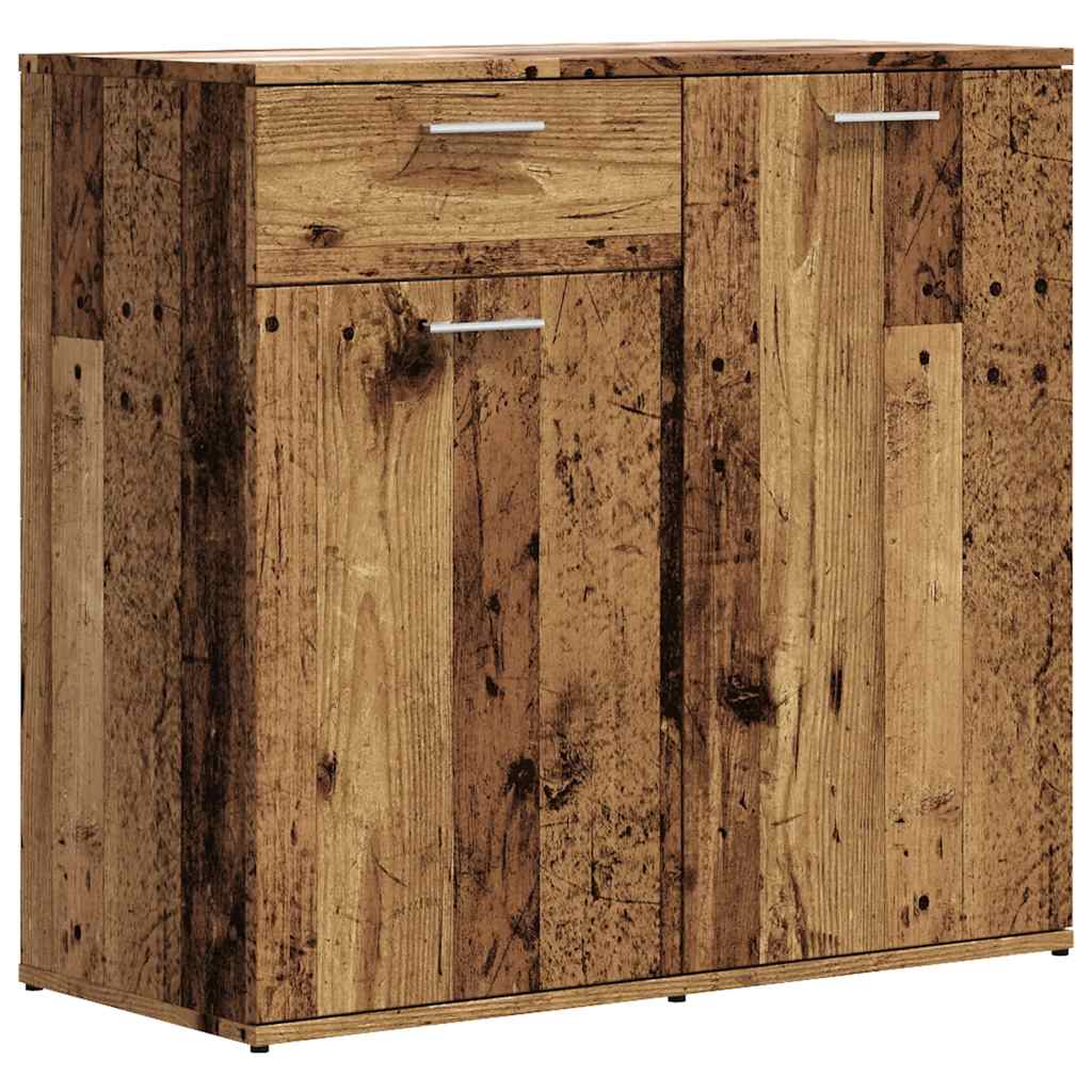 Dressoir 80x36x75 cm bewerkt hout oud houtkleurig