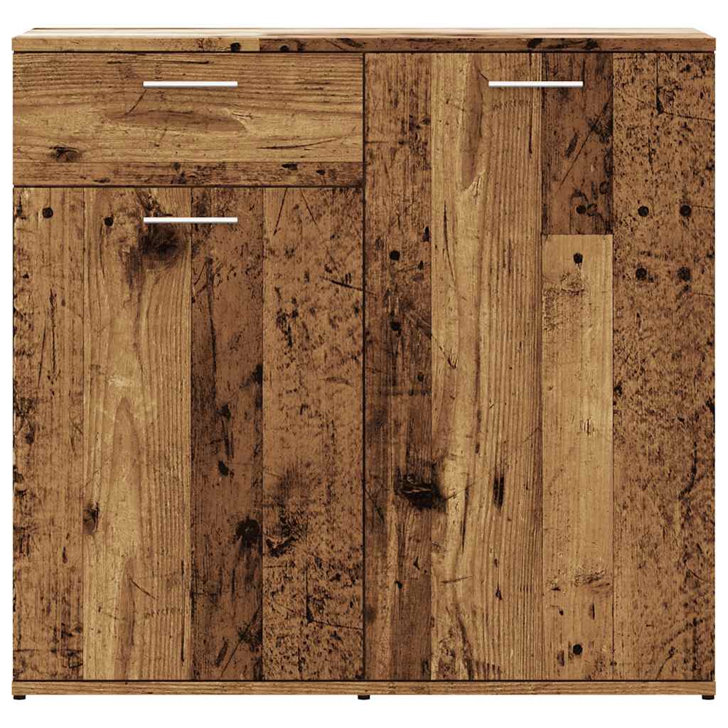 Dressoir 80x36x75 cm bewerkt hout oud houtkleurig