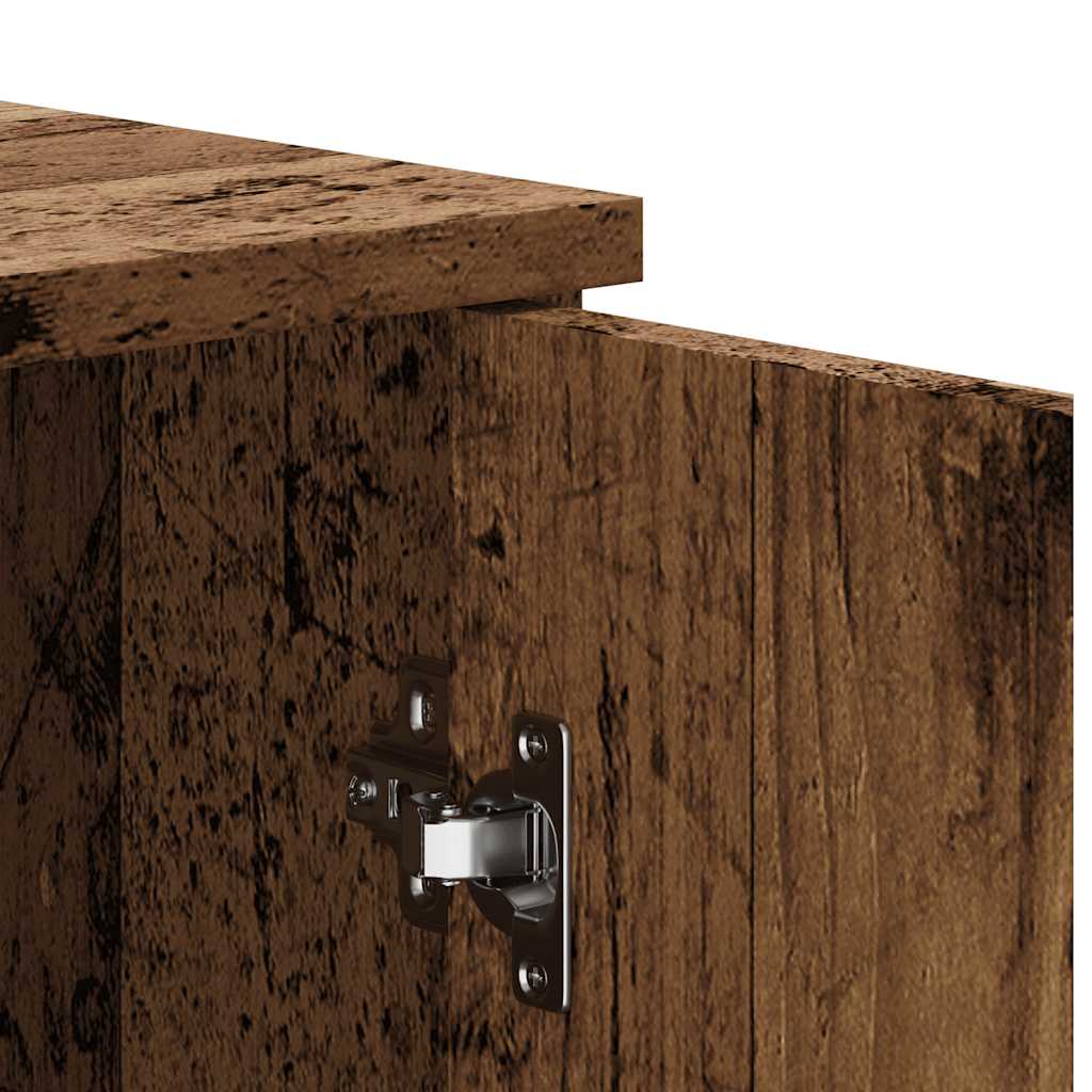 Dressoir 80x36x75 cm bewerkt hout oud houtkleurig