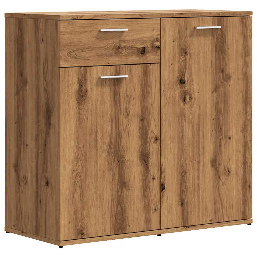 Dressoir 80x36x75 cm bewerkt hout artisanaal eikenkleur