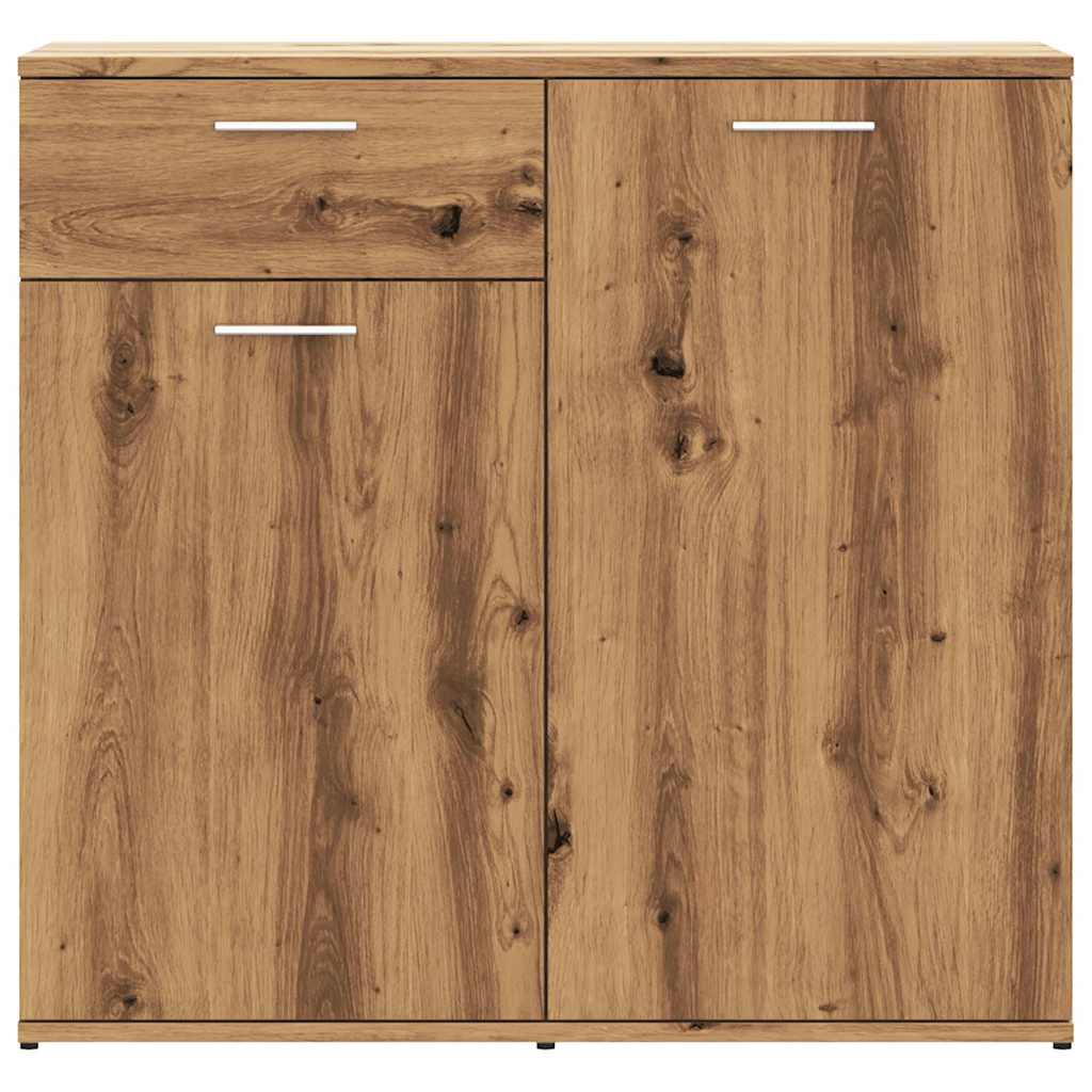 Dressoir 80x36x75 cm bewerkt hout artisanaal eikenkleur