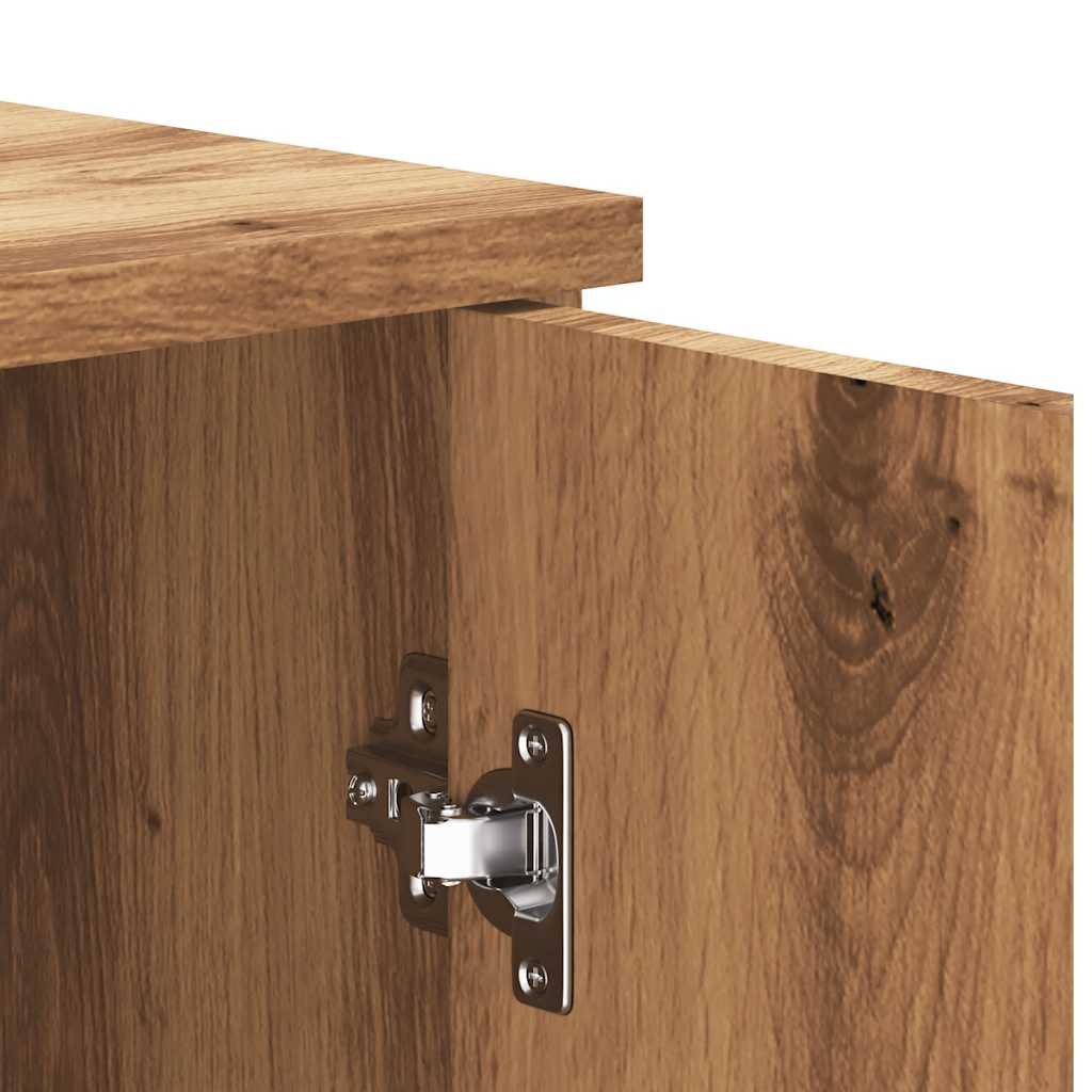 Dressoir 80x36x75 cm bewerkt hout artisanaal eikenkleur
