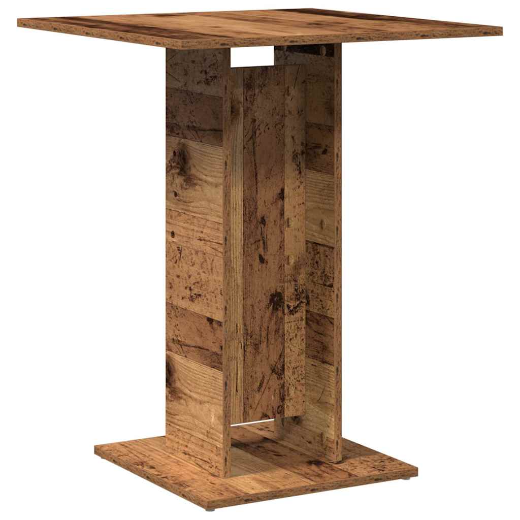 Bistrotafel 60x60x75 cm bewerkt hout oud houtkleurig