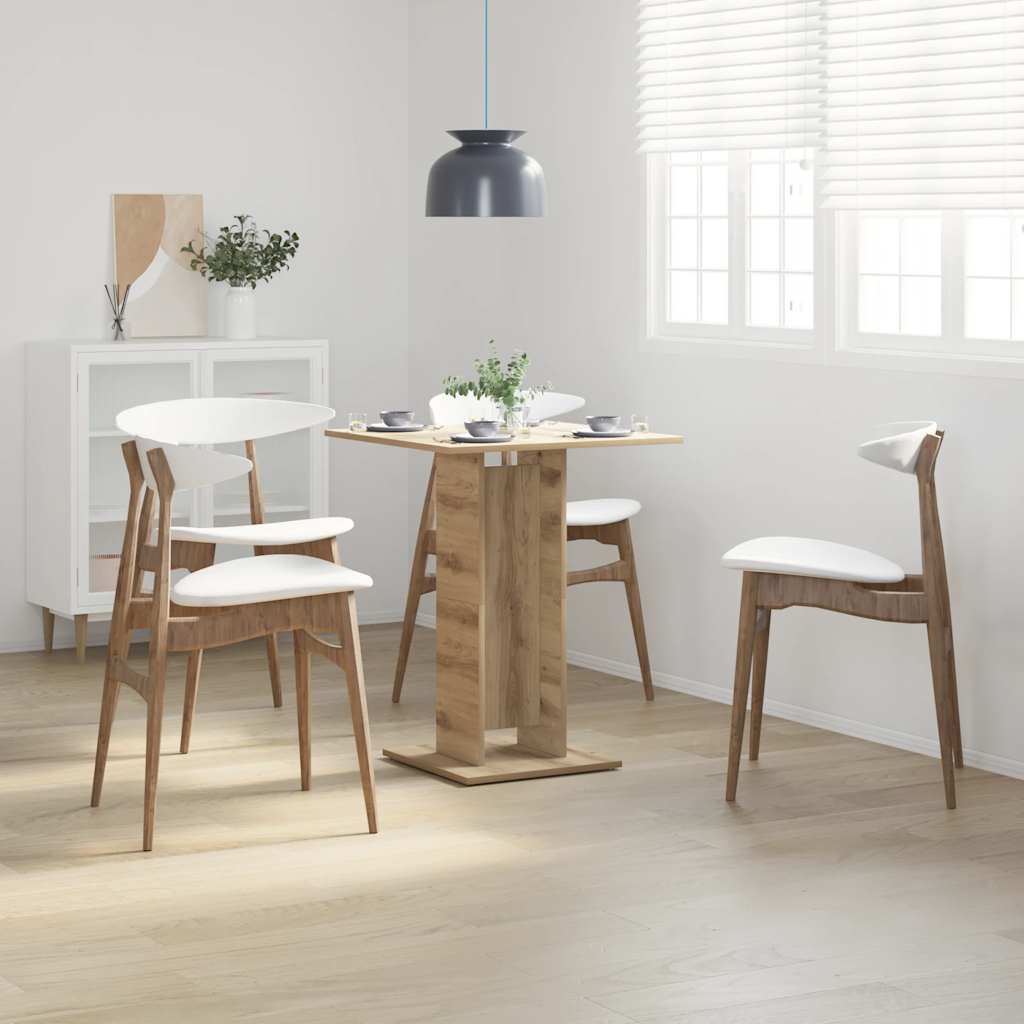 Bistrotafel 60x60x75 cm spaanplaat artisanaal eikenkleurig