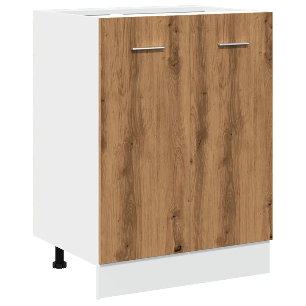 Onderkast 60x46x81,5 cm bewerkt hout artisanaal eikenkleur