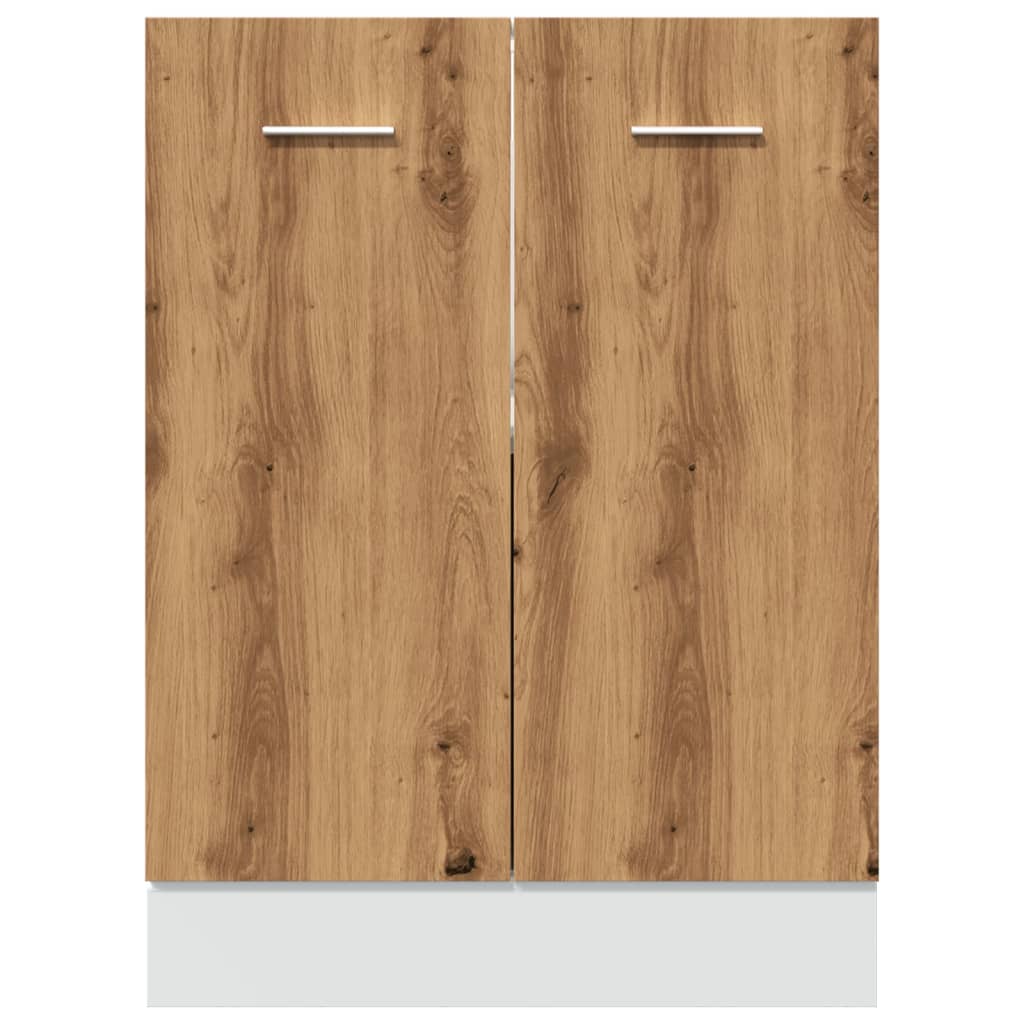 Onderkast 60x46x81,5 cm bewerkt hout artisanaal eikenkleur