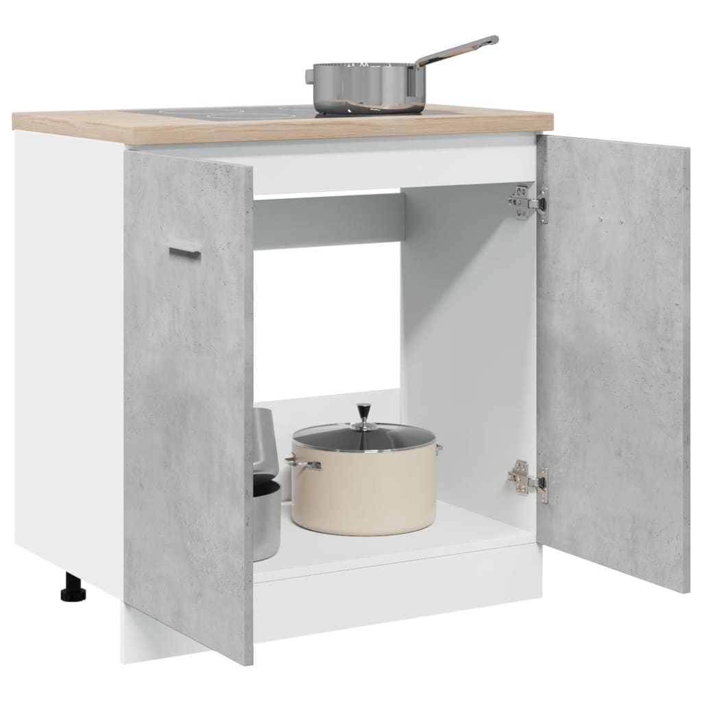 Wastafelonderkast 80x46x81,5 cm bewerkt hout betongrijs