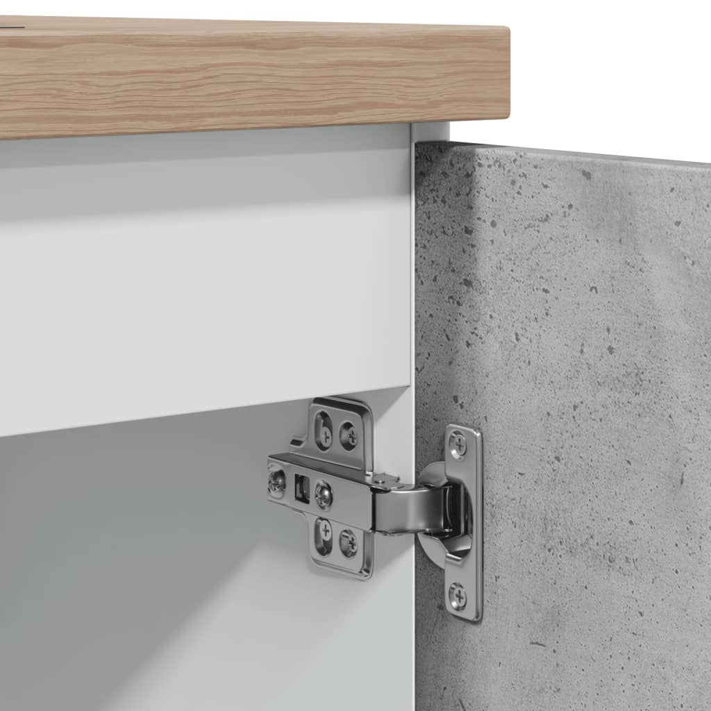Wastafelonderkast 80x46x81,5 cm bewerkt hout betongrijs