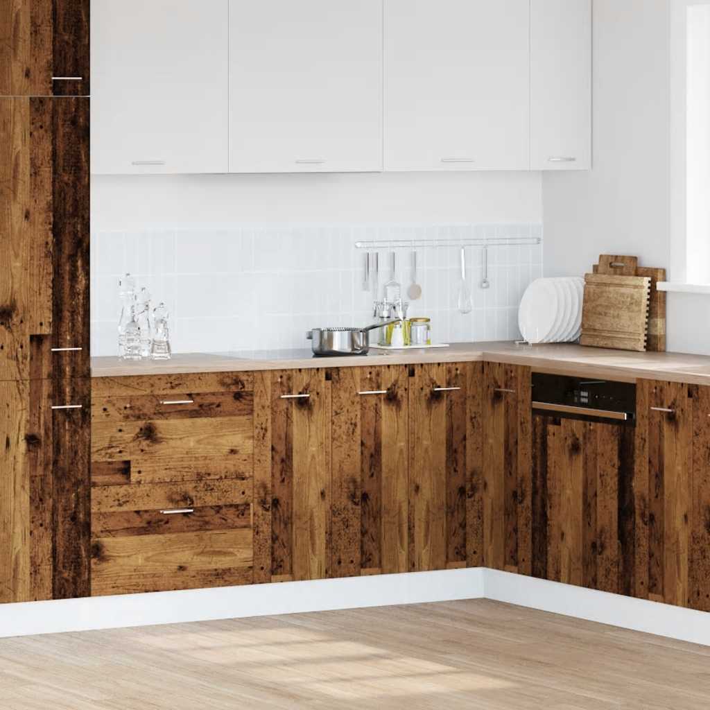 Wastafelonderkast 80x46x81,5 cm bewerkt hout oud houtkleurig