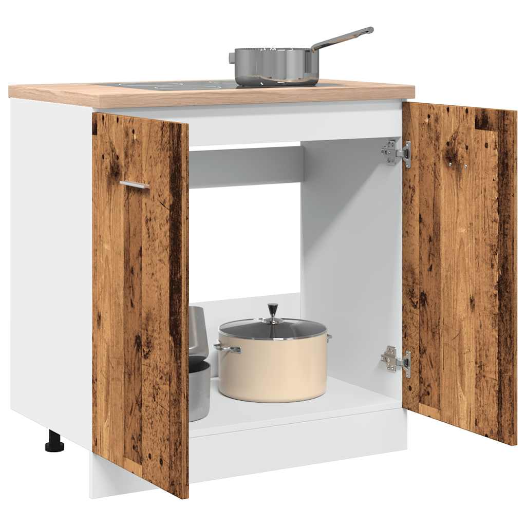Wastafelonderkast 80x46x81,5 cm bewerkt hout oud houtkleurig