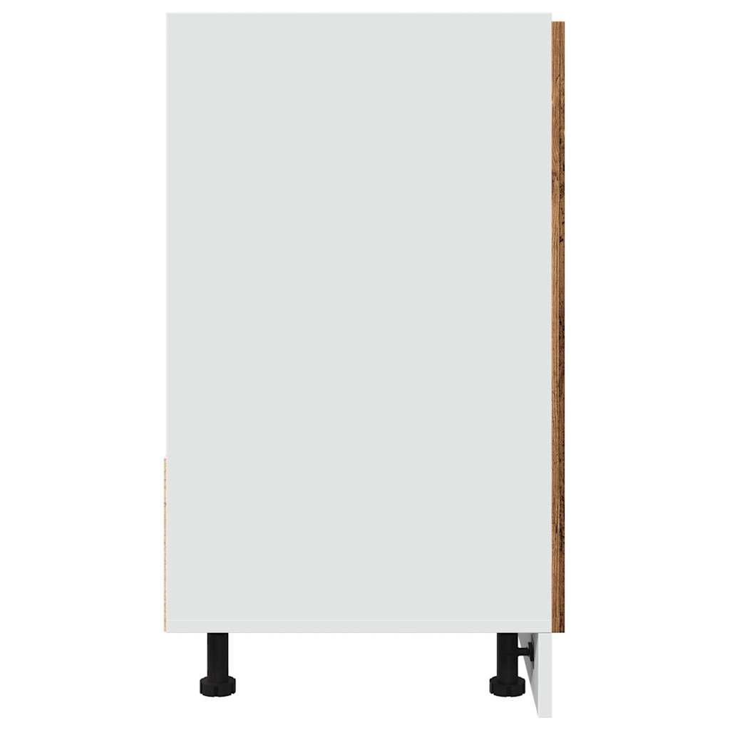 Wastafelonderkast 80x46x81,5 cm bewerkt hout oud houtkleurig