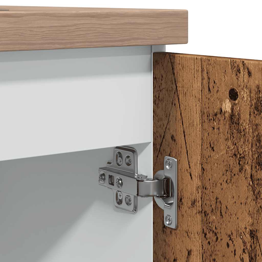 Wastafelonderkast 80x46x81,5 cm bewerkt hout oud houtkleurig