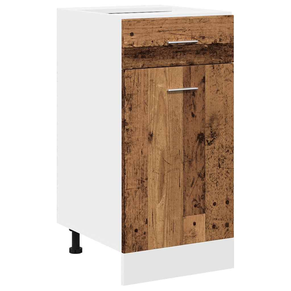 Onderkast met lade 40x46x81,5 cm bewerkt hout oud houtkleurig