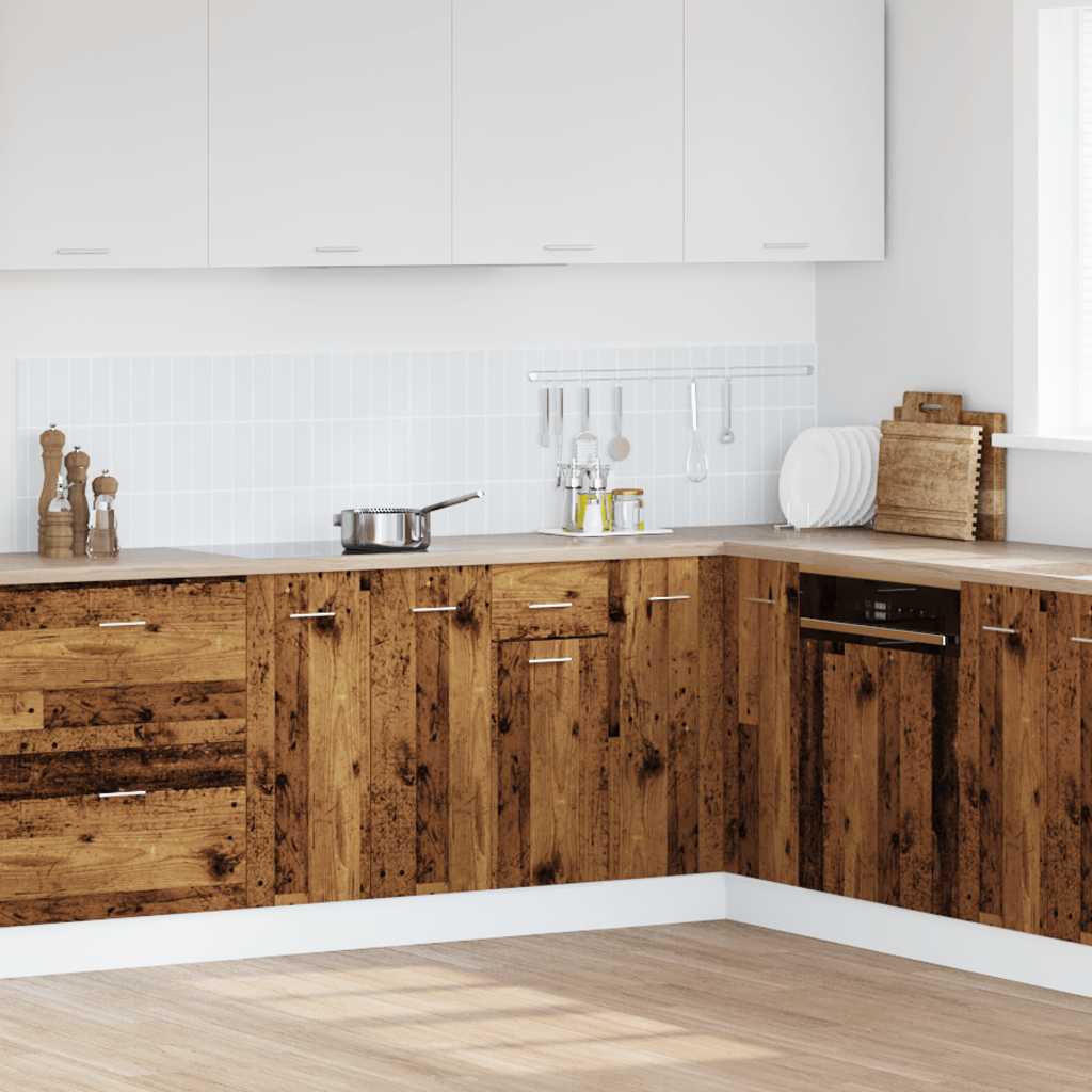 Onderkast met lade 40x46x81,5 cm bewerkt hout oud houtkleurig