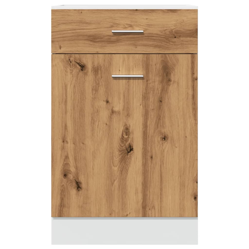 Onderkast met lade 50x46x81,5 cm bewerkt hout artisanaal eiken