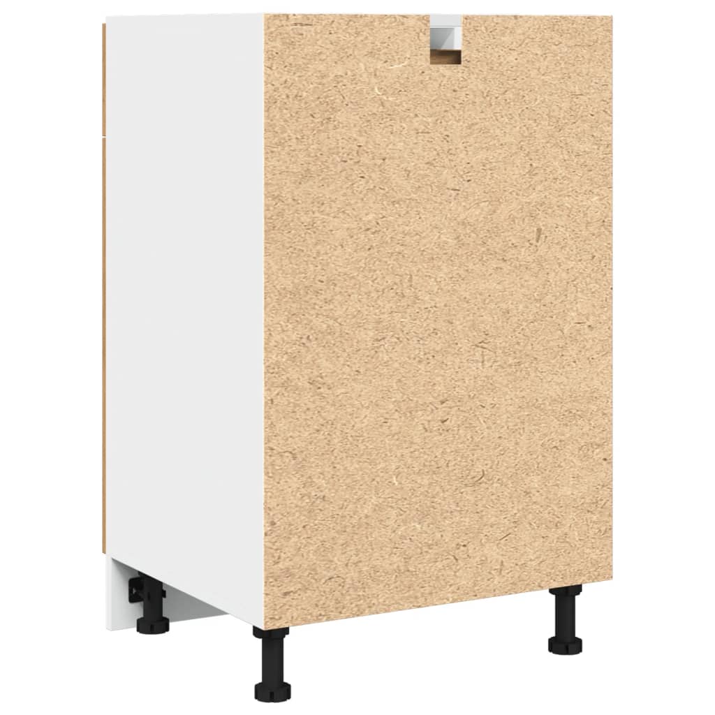 Onderkast met lade 50x46x81,5 cm bewerkt hout artisanaal eiken