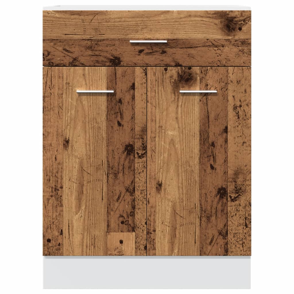 Onderkast met lade 60x46x81,5 cm bewerkt hout oud houtkleurig