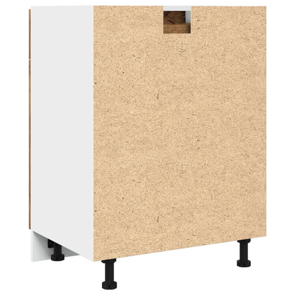 Onderkast met lade 60x46x81,5 cm bewerkt hout oud houtkleurig