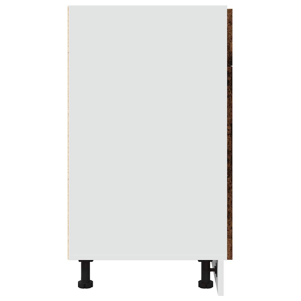 Onderkast met lade 80x46x81,5 cm bewerkt hout oud houtkleurig
