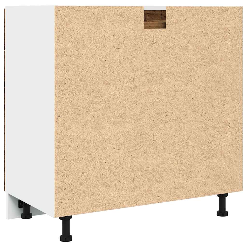 Onderkast met lade 80x46x81,5 cm bewerkt hout oud houtkleurig