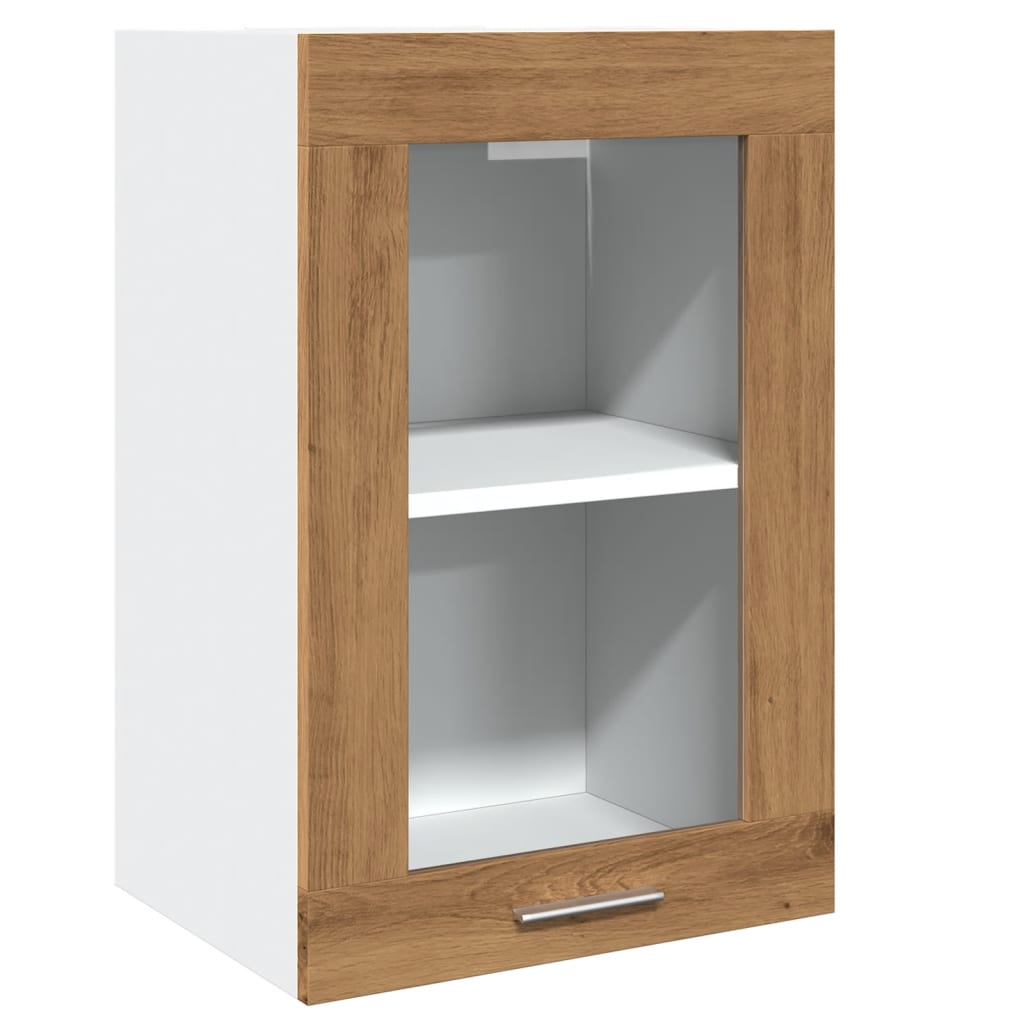 Hangkast 40x31x60 cm bewerkt hout artisanaal eikenkleurig