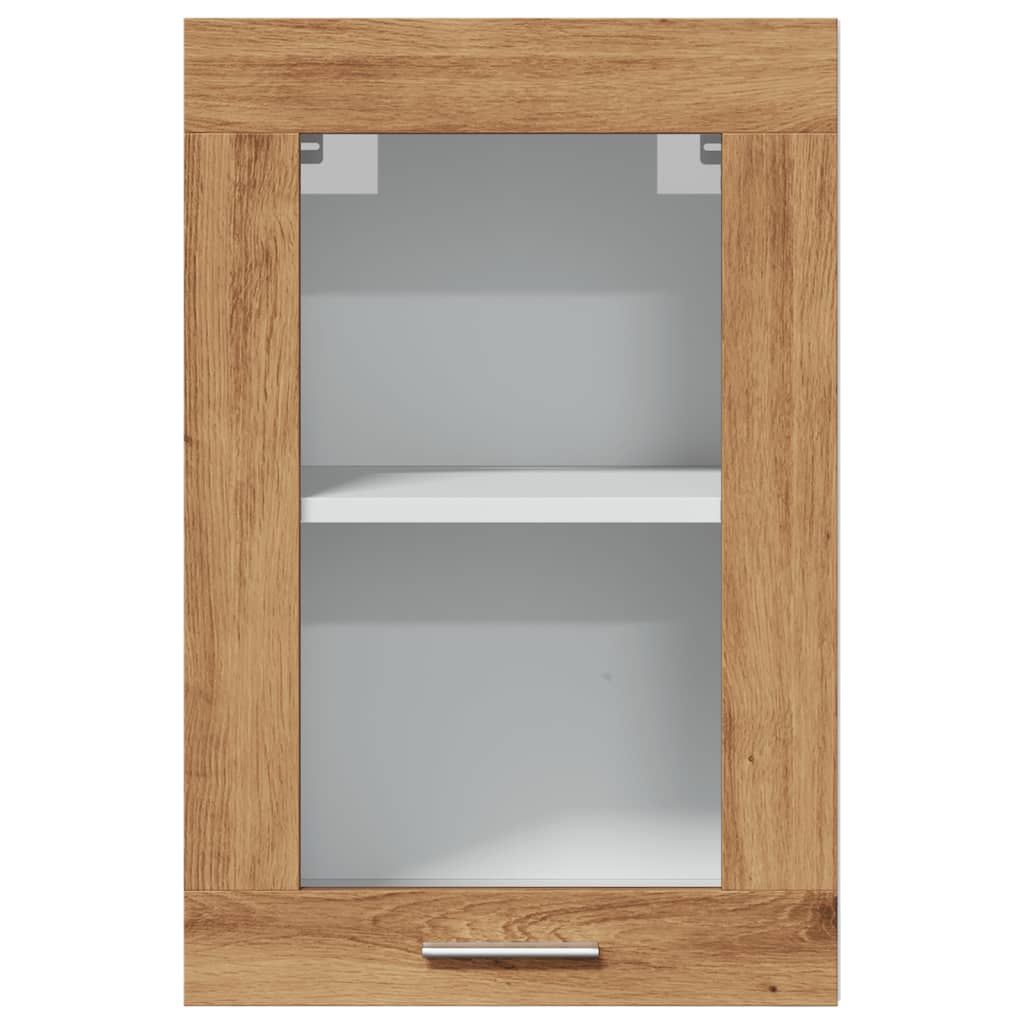 Hangkast 40x31x60 cm bewerkt hout artisanaal eikenkleurig