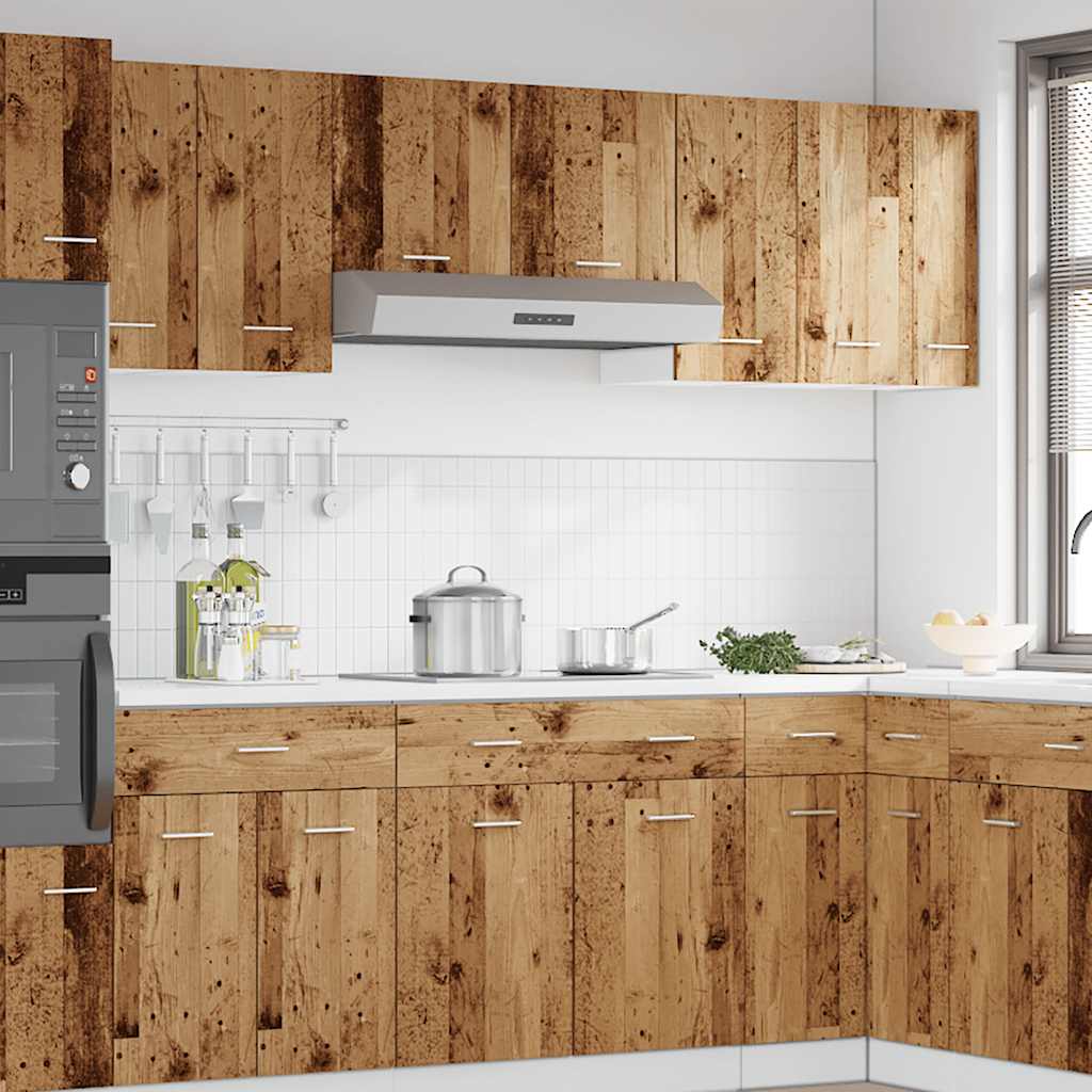 Hangkast 30x31x60 cm bewerkt hout oud houtkleurig