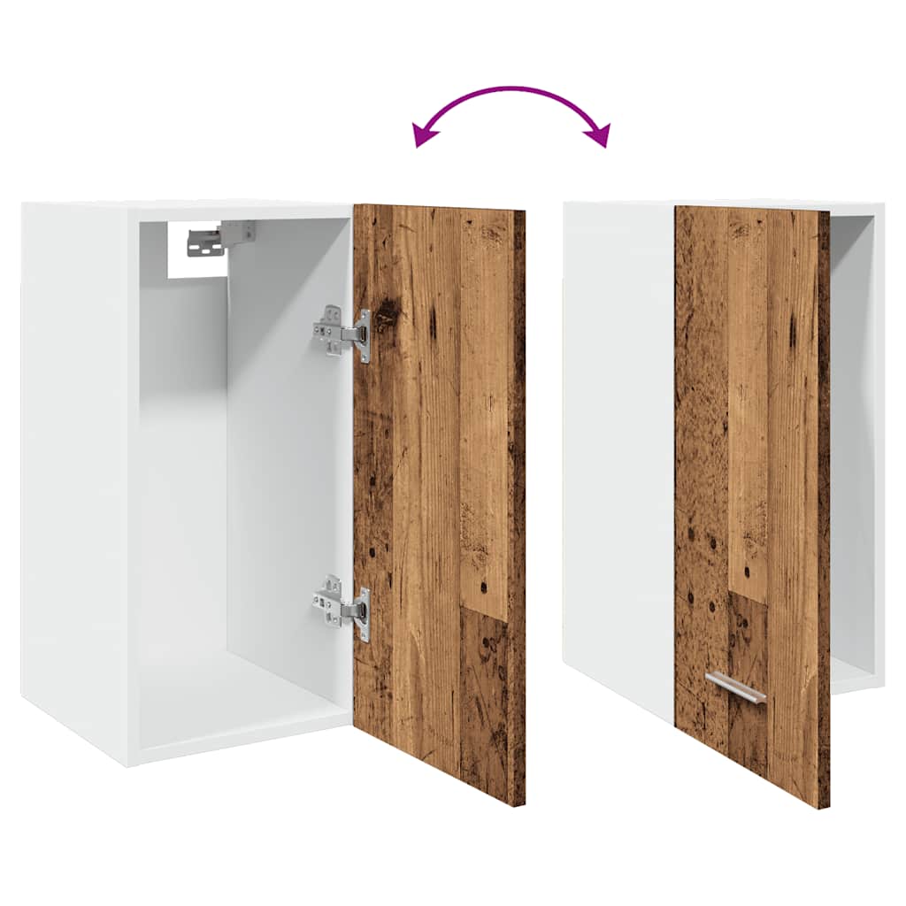 Hangkast 30x31x60 cm bewerkt hout oud houtkleurig