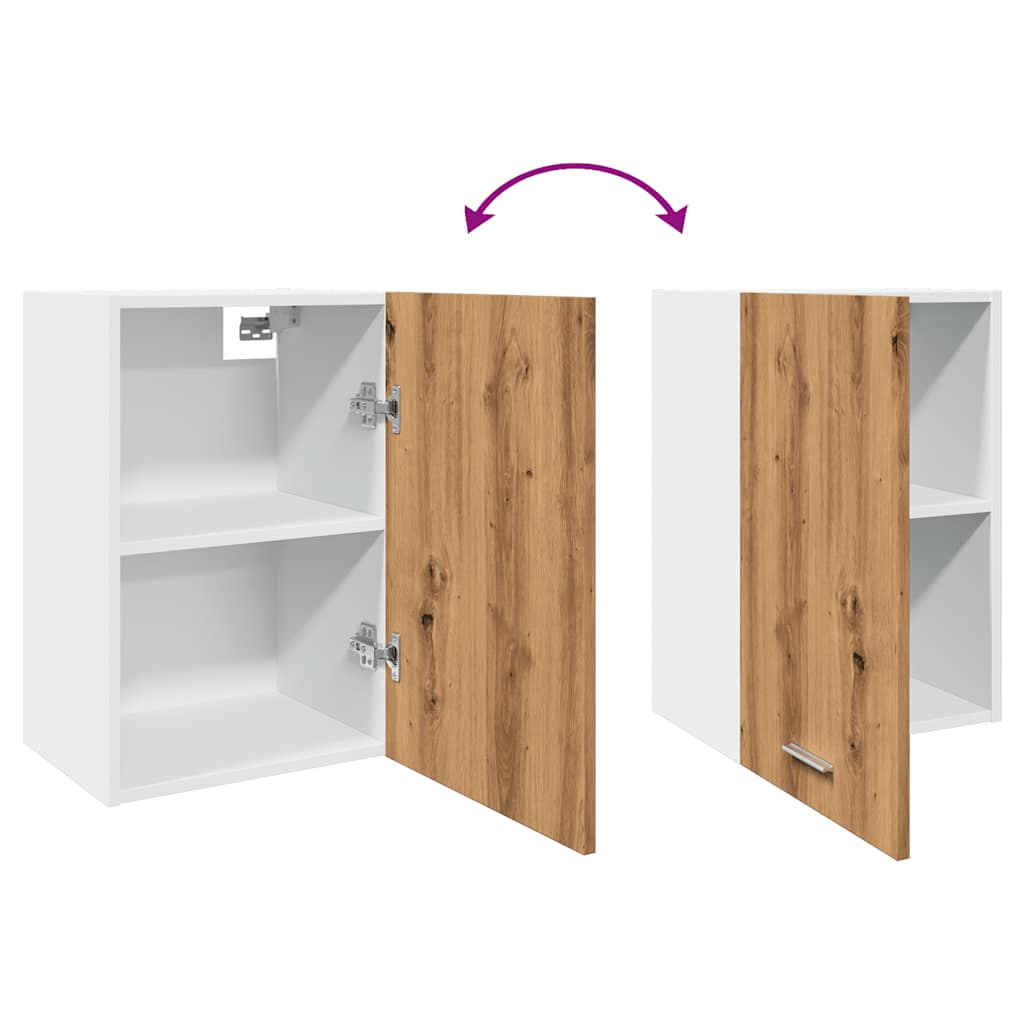 Hangkast 40x31x60 cm bewerkt hout artisanaal eikenkleur