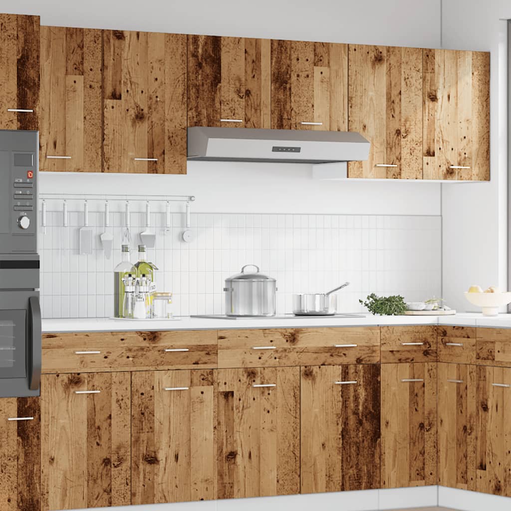 Hangkast 50x31x60 cm bewerkt hout oud houtkleurig