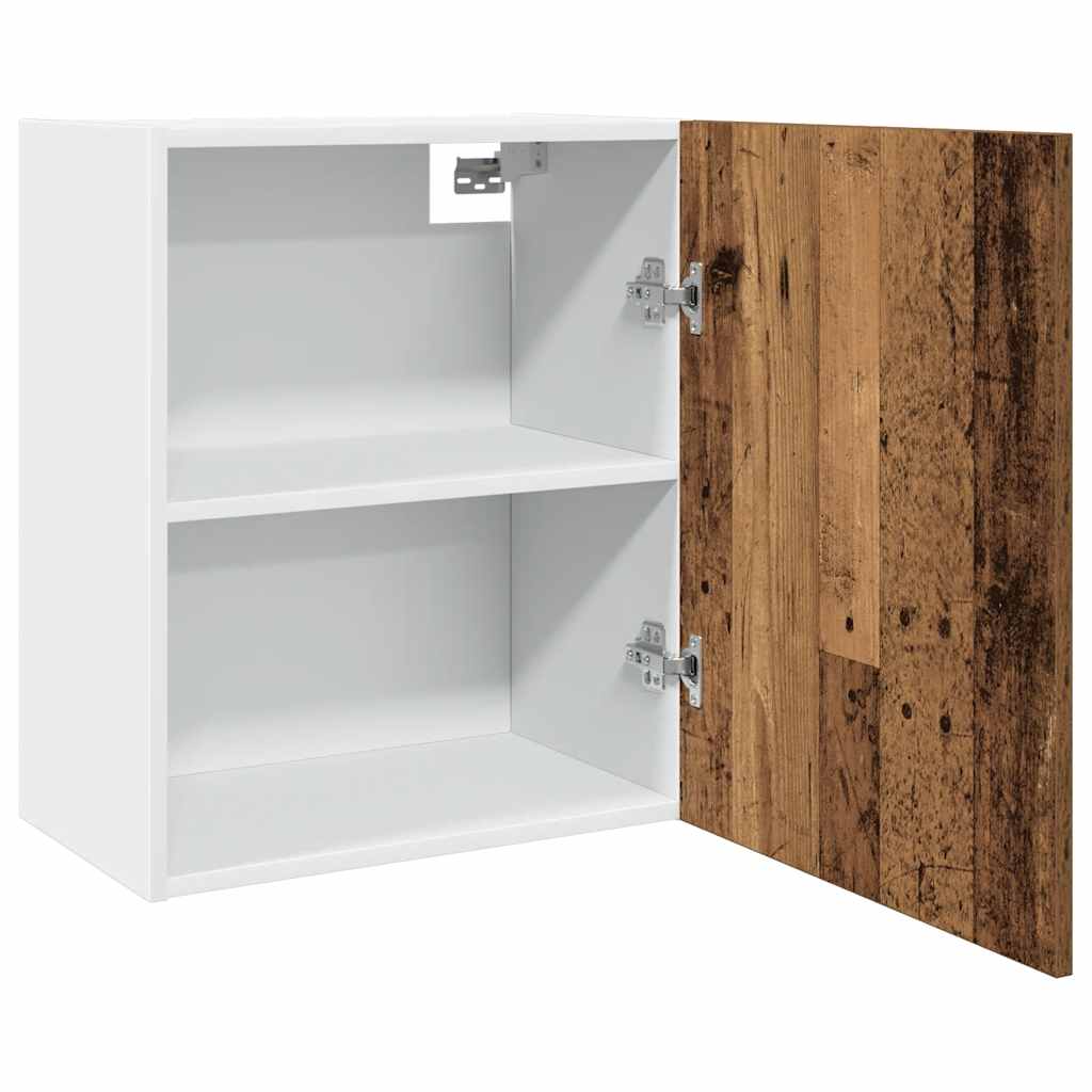 Hangkast 50x31x60 cm bewerkt hout oud houtkleurig