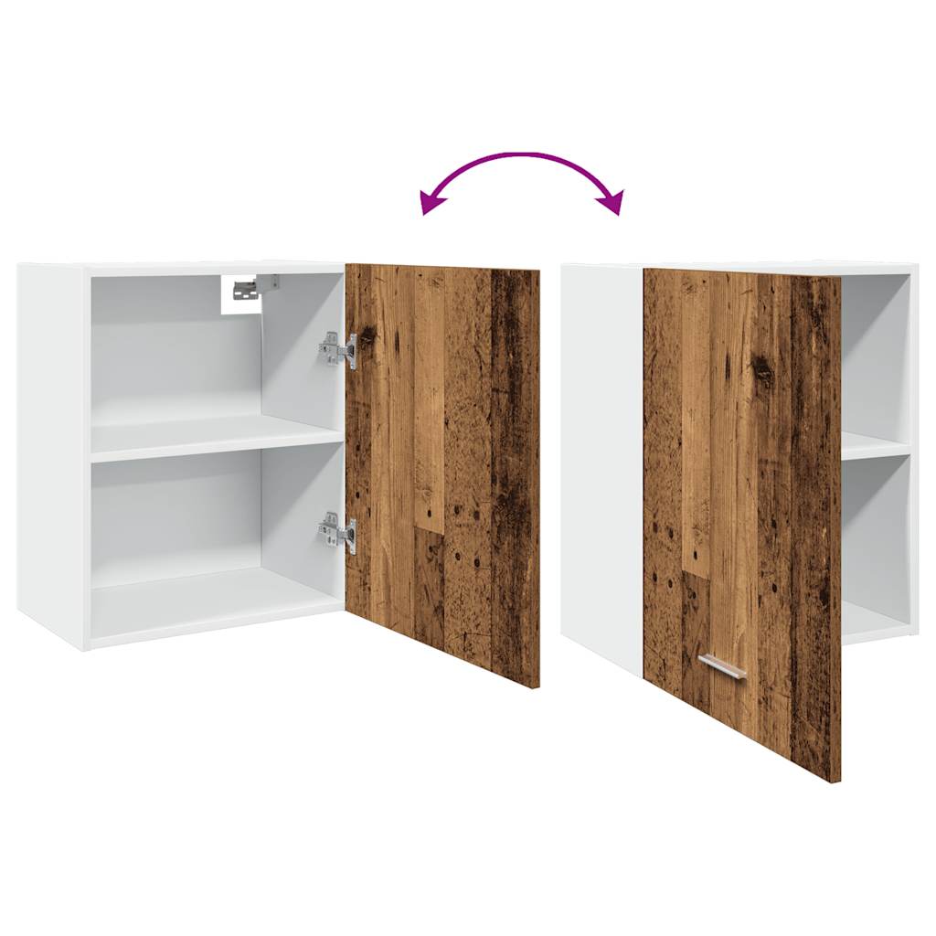 Hangkast 50x31x60 cm bewerkt hout oud houtkleurig