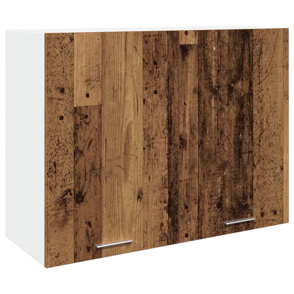 Hangkast 80x31x60 cm bewerkt hout oud houtkleurig