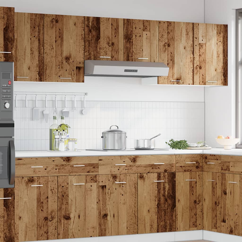 Hangkast 80x31x60 cm bewerkt hout oud houtkleurig