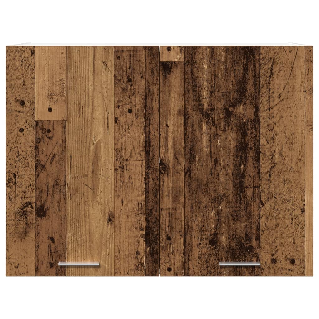 Hangkast 80x31x60 cm bewerkt hout oud houtkleurig