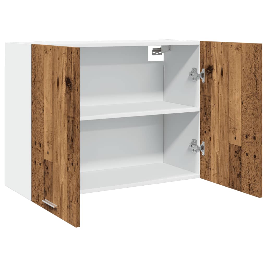 Hangkast 80x31x60 cm bewerkt hout oud houtkleurig