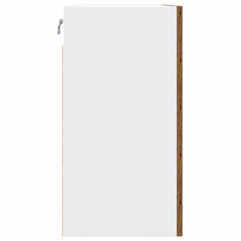 Hangkast 80x31x60 cm bewerkt hout oud houtkleurig