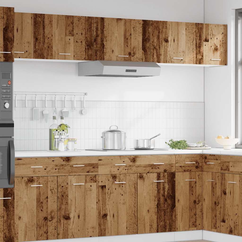 Hangkast 60x31x40 cm bewerkt hout oud houtkleurig