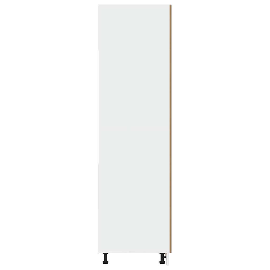 Koelkastkast 60x57x207 cm bewerkt hout artisanaal eikenkleurig