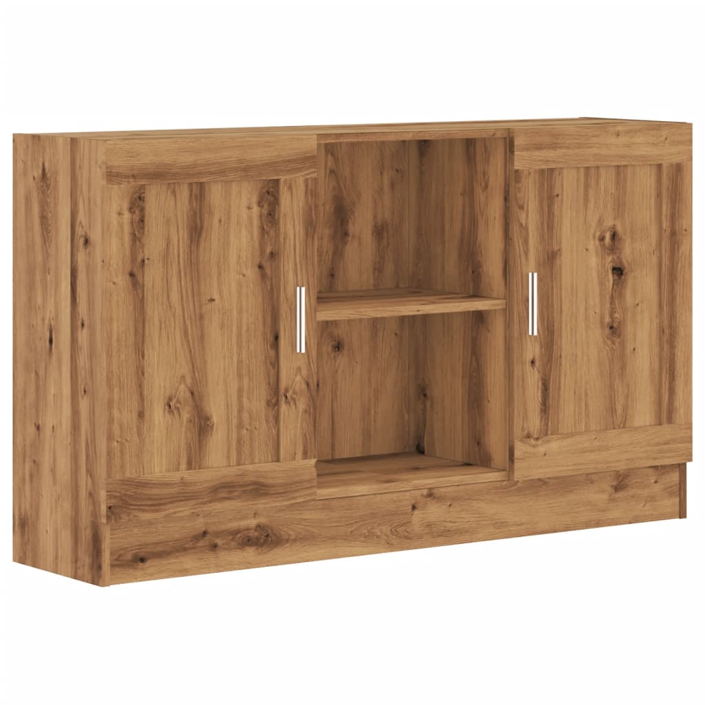 Dressoir 120x30,5x70 cm bewerkt hout artisanaal eikenkleurig