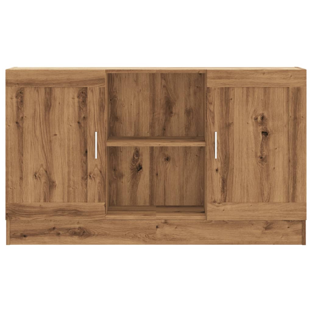 Dressoir 120x30,5x70 cm bewerkt hout artisanaal eikenkleurig