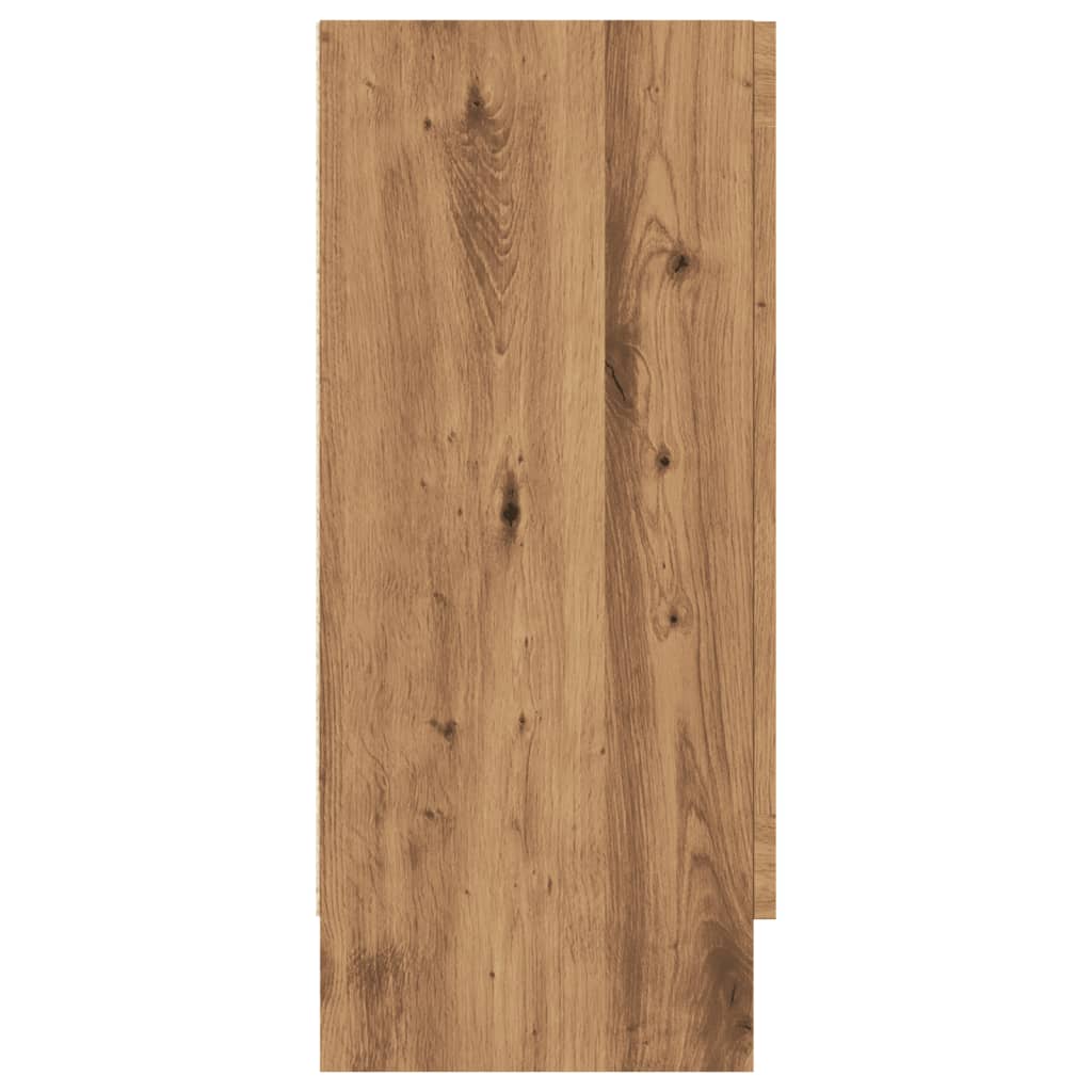 Dressoir 120x30,5x70 cm bewerkt hout artisanaal eikenkleurig