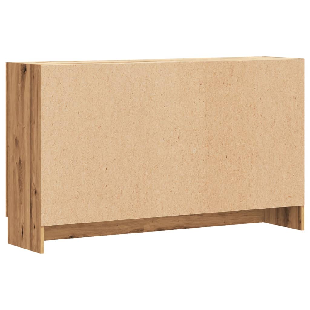 Dressoir 120x30,5x70 cm bewerkt hout artisanaal eikenkleurig