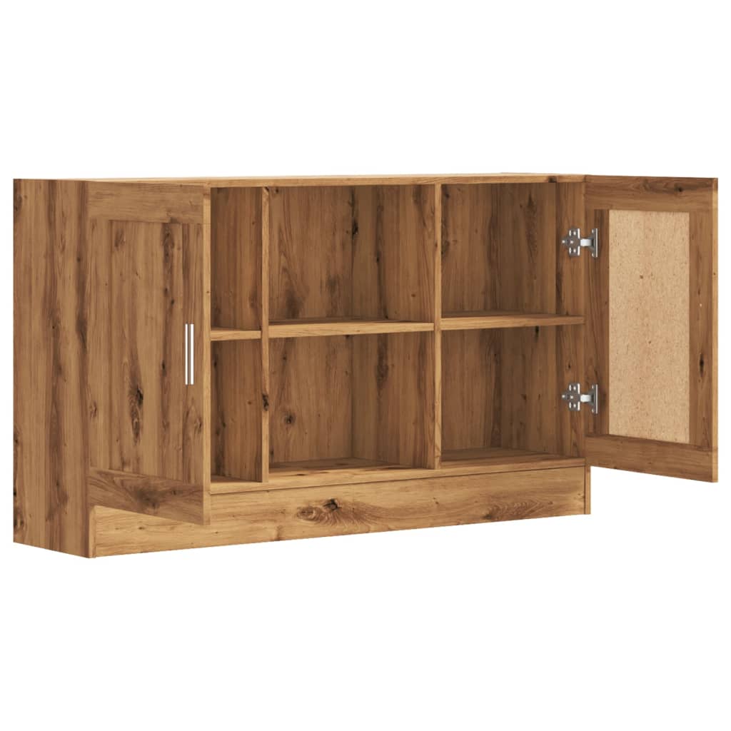 Dressoir 120x30,5x70 cm bewerkt hout artisanaal eikenkleurig