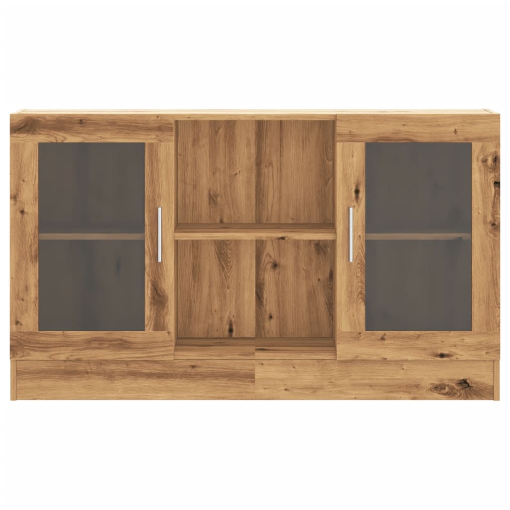 Dressoir 120x30,5x70 cm bewerkt hout artisanaal eikenkleurig