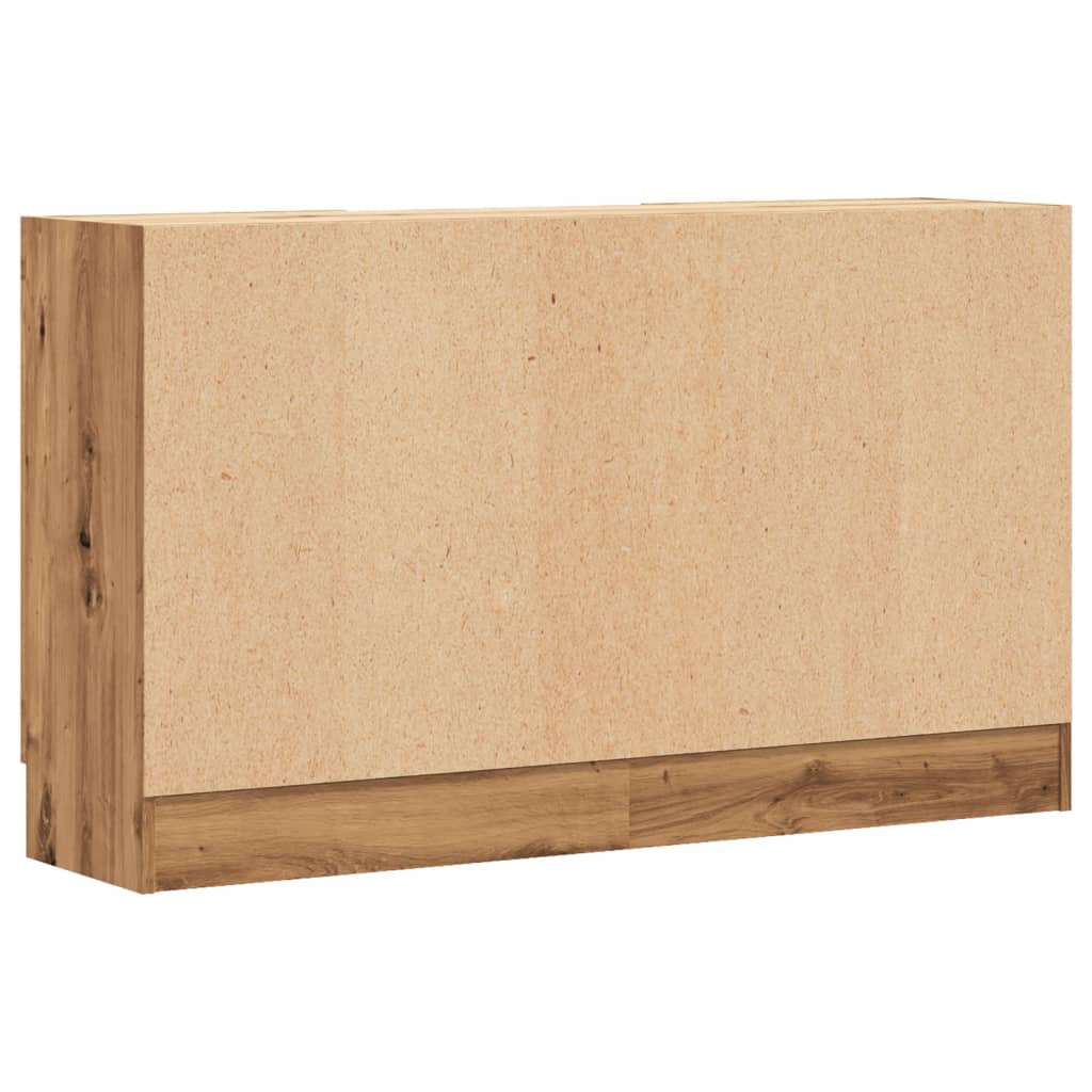 Dressoir 120x30,5x70 cm bewerkt hout artisanaal eikenkleurig